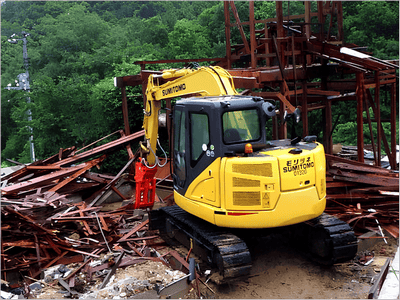 岩国市内一般家屋解体工事の模様